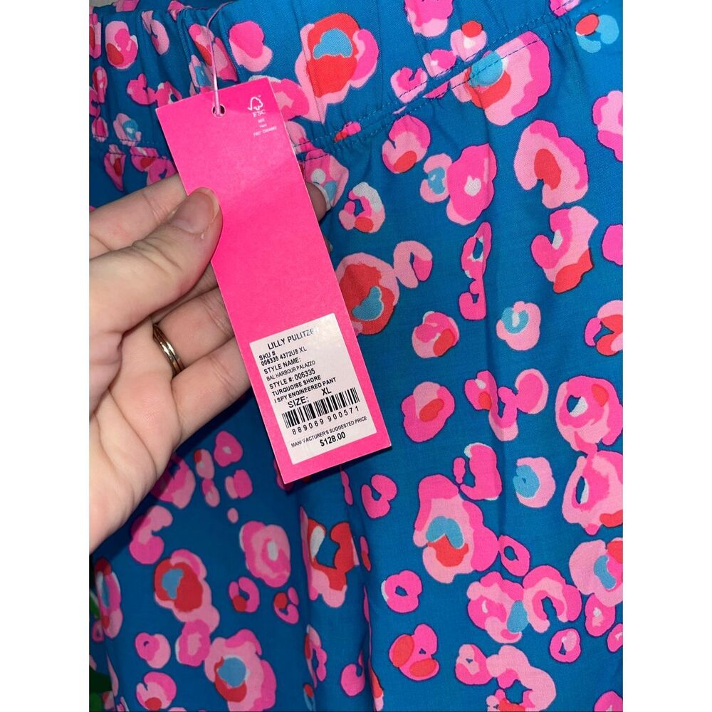 Lilly Pulitzer Blue Tropical Print Straight Leg Pants - Picture 3 of 4